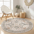 GENIMO 3FT Round Area Rugs for Living Room, Circle Rugs Machine Washable Low by GENIMO