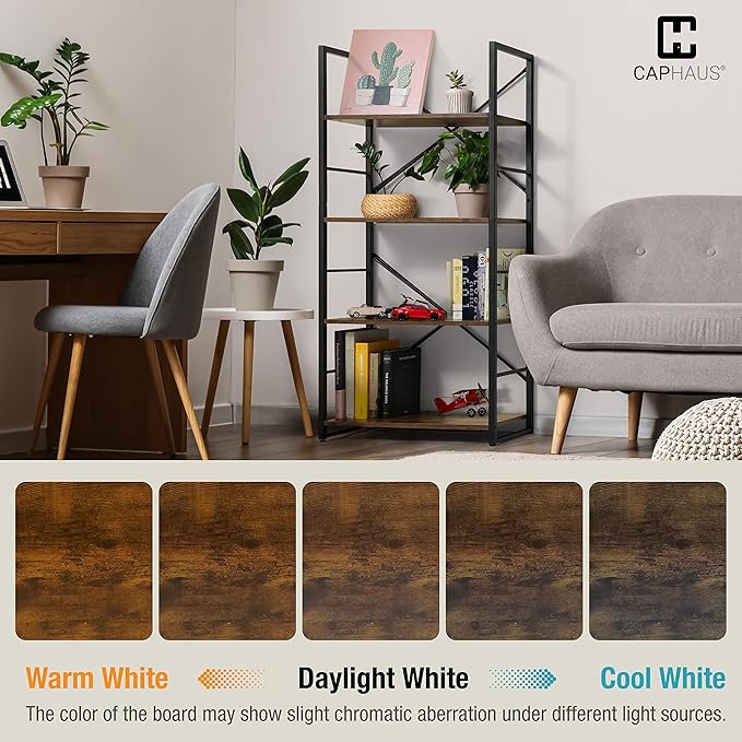 CAPHAUS 5 Tier Bookshelf, 24 Inch Width Free Standing Shelf, Bookcase Shelf - Image 8