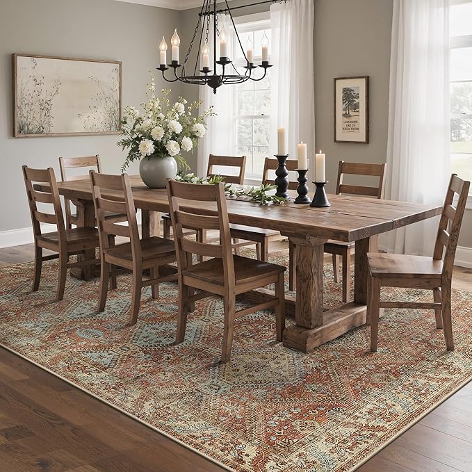 GENIMO 5x7 Area Rugs for Living Room, Machine Washable Non Slip Rugs, Low Pile - Image 3
