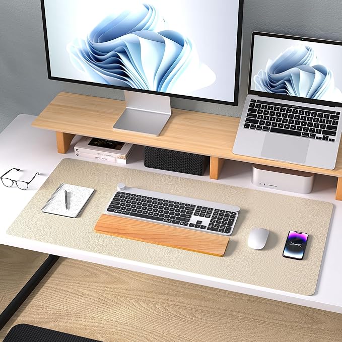 Aothia Leather Desk Pad Protector, Office Mat, Large Mouse Pad, Non-Slip PU - Image 8