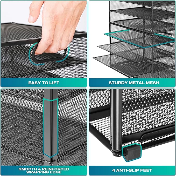 GoldOrcle 8 Tier Paper Letter Tray Organizer - Image 4