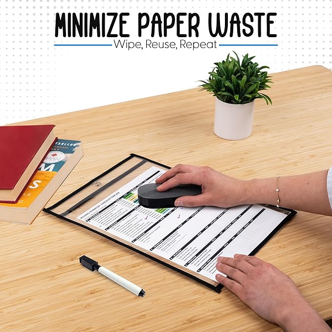 Essex Wares - 50 Pack, Job Ticket Holders, Reusable & Easy Erase Plastic - Image 3