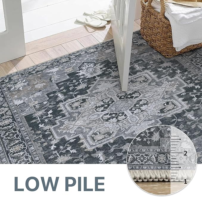GENIMO 8x10 Area Rugs for Living Room, Machine Washable Non Slip Vintage Rugs - Image 5