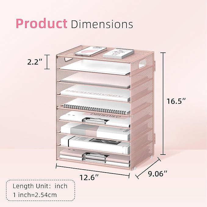 DALTACK 9-Tier Paper Letter Tray Desk Organizer - Image 3