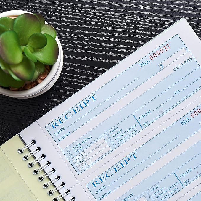Money Rent Receipt Book, 7.9x11.22 Inches 3 Part Carbonless, Receipt Book - Image 6