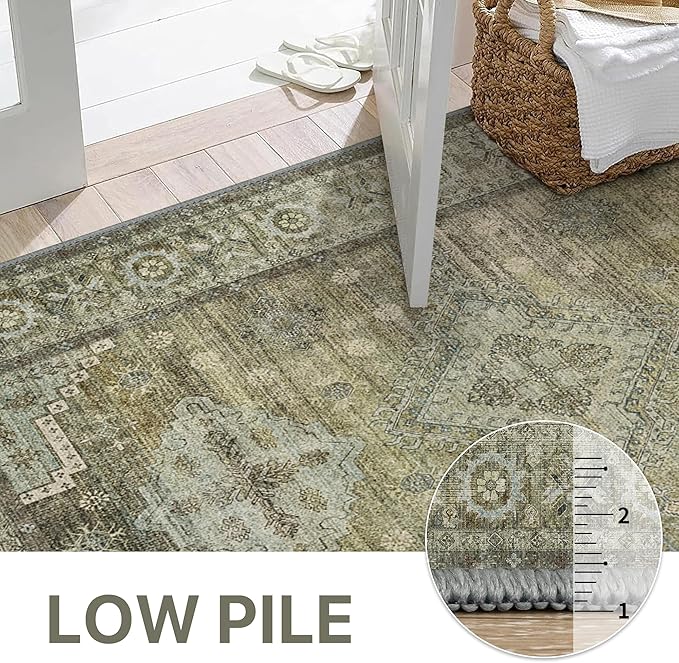 GENIMO Runner Rug 2x5 Non Slip Machine Washable Vintage Hallway Runner Rugs - Image 6