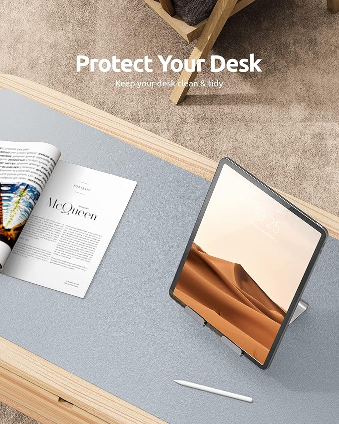 YSAGi Leather Desk Protector, Office Mat, Large Mouse Mat, Non-Slip PU Leather - Image 7
