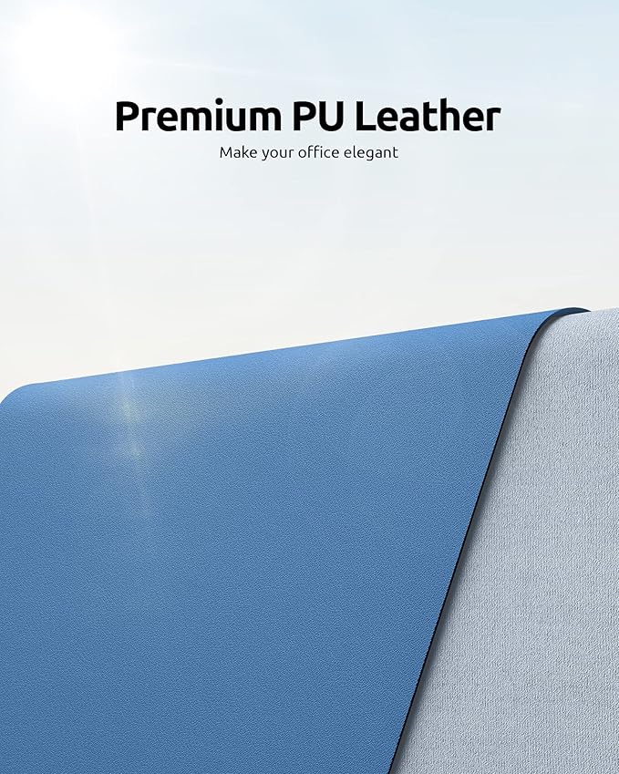YSAGi Leather Desk Protector, Office Mat, Large Mouse Pad, Non-Slip PU Leather - Image 2