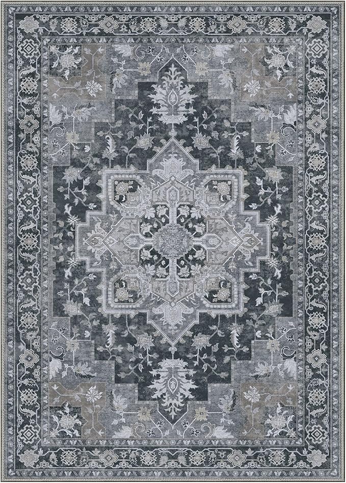 GENIMO 8x10 Area Rugs for Living Room, Machine Washable Non Slip Vintage Rugs - Image 8
