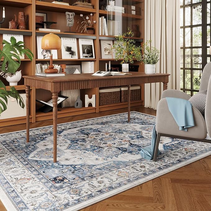 Rugcomf Vintage Medallion 3'x5' Washable Rug - Image 4