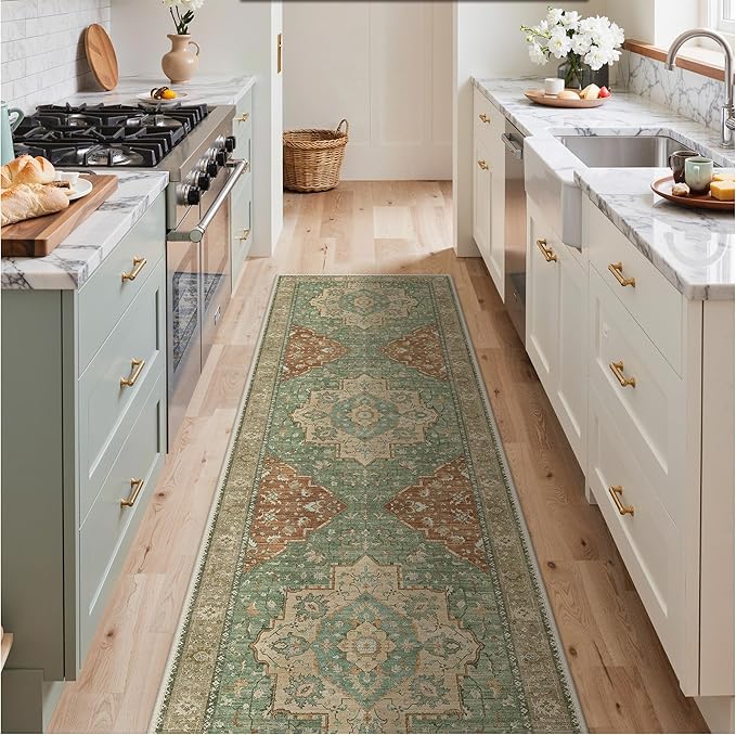 GENIMO Runner Rug 2'6"x8 Machine Washable Non Slip Vintage Hallway Runner Rug - Image 2