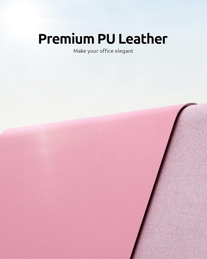 YSAGi Leather Desk Protector, Office Mat, Large Mouse Mat, Non-Slip PU Leather - Image 2