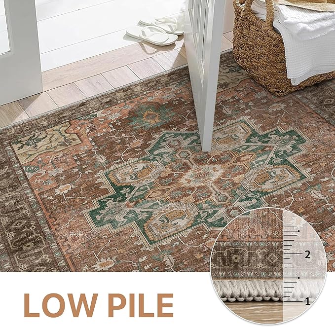 GENIMO 2'6"x8 Runner Rugs for Hallway, Machine Washable Non Slip Vintage Rugs - Image 5