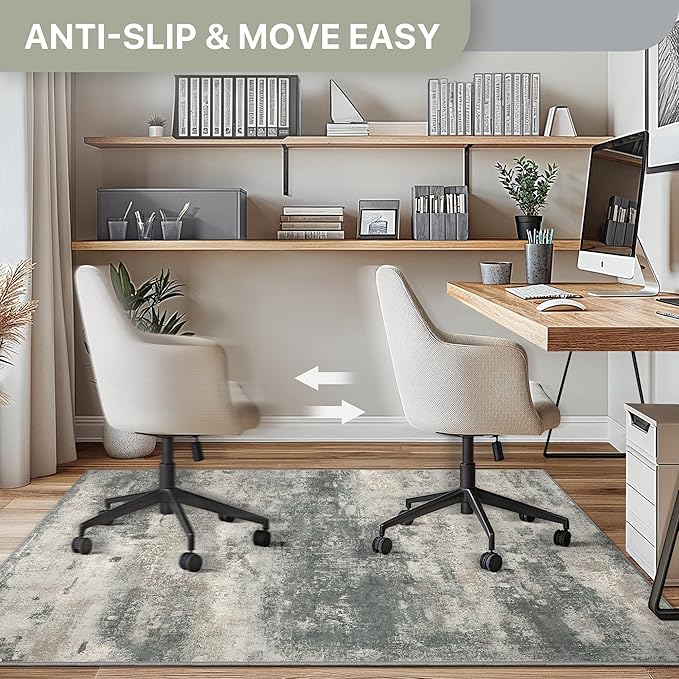 Office Chair Mat for Hardwood Tile Floor, Abstract 48"X 60" Desk Mats for - Image 4