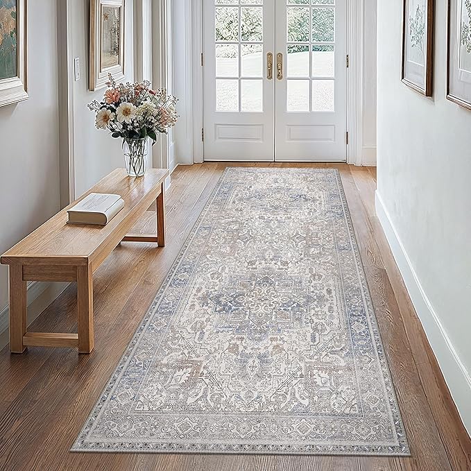 GENIMO 2'6"x6 Runner Rugs for Hallway, Machine Washable Non Slip Vintage Retro - Image 2