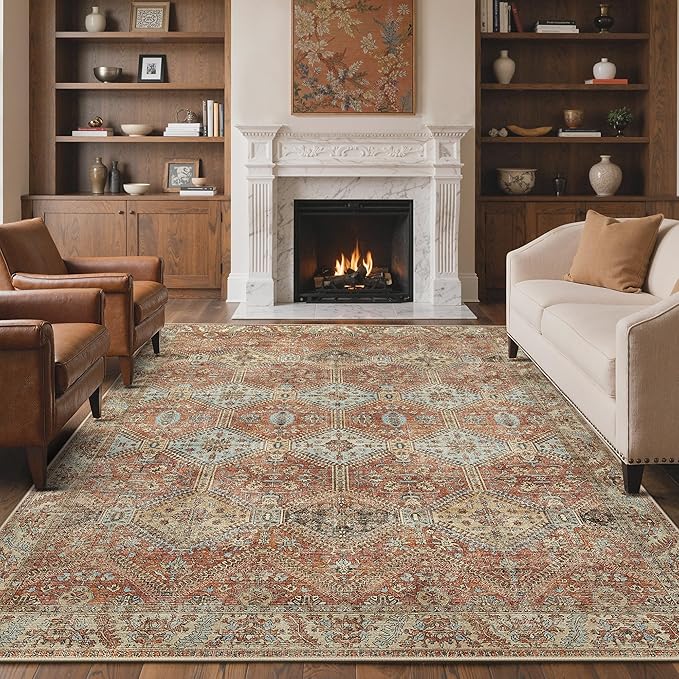 GENIMO 6x9 Area Rugs for Living Room, Machine Washable Non Slip Rugs, Low Pile by GENIMO