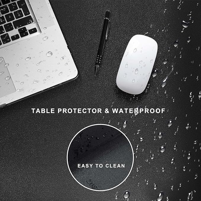 ZORESYN PU Leather Desk pad Black - Image 4