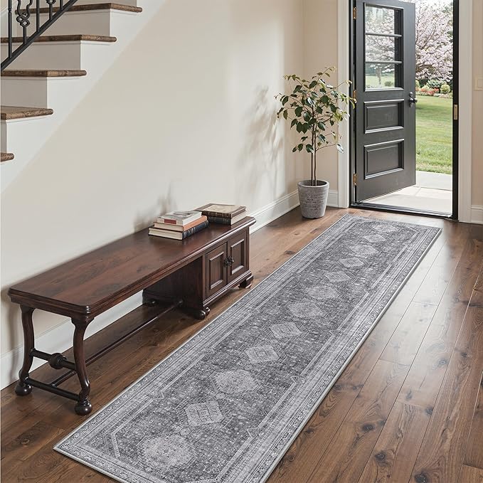 GENIMO Runner Rug 2x10 Non Slip Machine Washable Hallway Runner Rug, Low Pile - Image 2