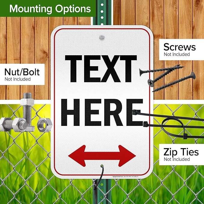 Custom Arrow, Custom Directional Sign, Two Way Arrow, 12x18 Inches, 3M EGP - Image 5