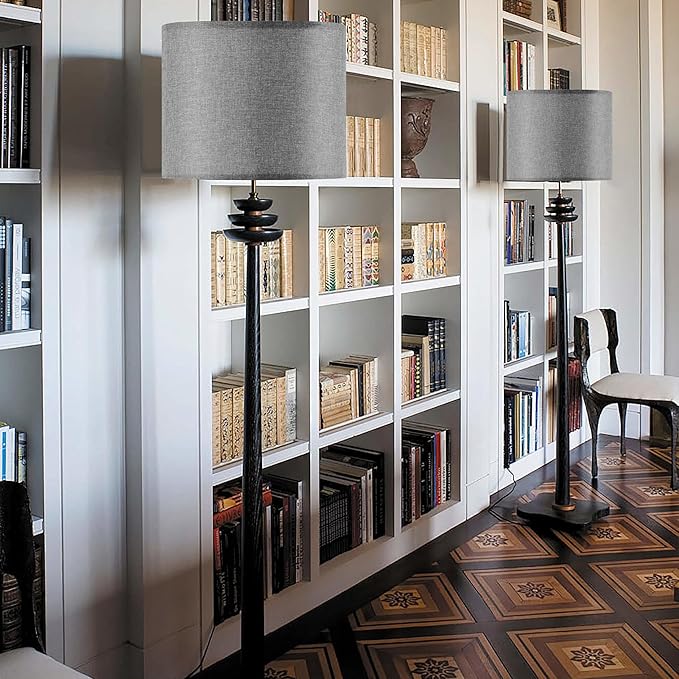 Set of 2 Large Drum Lamp Shades Modern Lamp Shade 16" Top x 16" Bottom x 12" - Image 7
