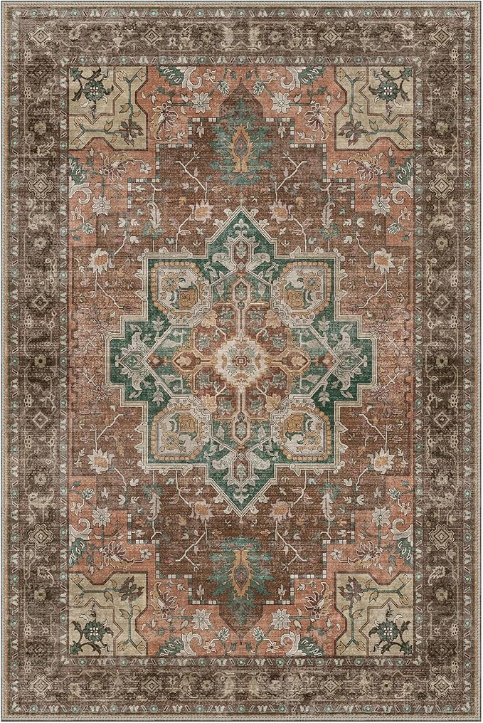 GENIMO 8x10 Area Rugs for Living Room, Machine Washable Non Slip Vintage Rugs - Image 7