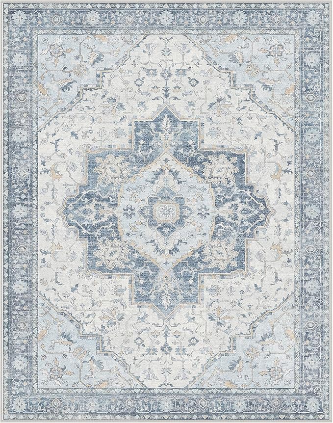 GENIMO 6x9 Area Rugs for Living Room, Machine Washable Non Slip Vintage Rugs - Image 8