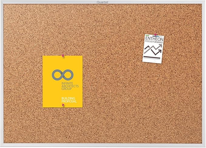 Quartet Standard Aluminum Frame Cork Bulletin Board, 60” x 36” by Quartet
