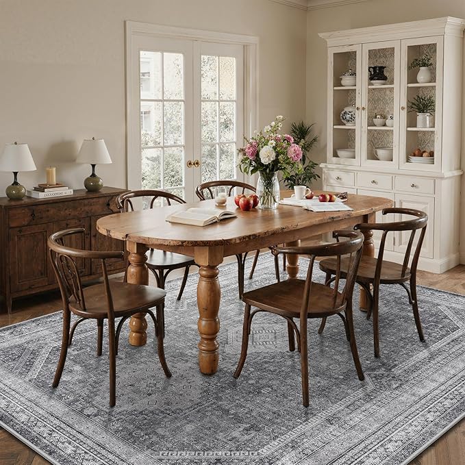 GENIMO 5x7 Area Rugs for Living Room, Machine Washable Non Slip Rugs, Low Pile - Image 4