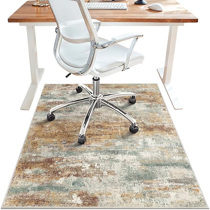 Office Chair Mat for Hardwood Tile Floor, Abstract 48"X 60" Desk Mats for by BESBLEE