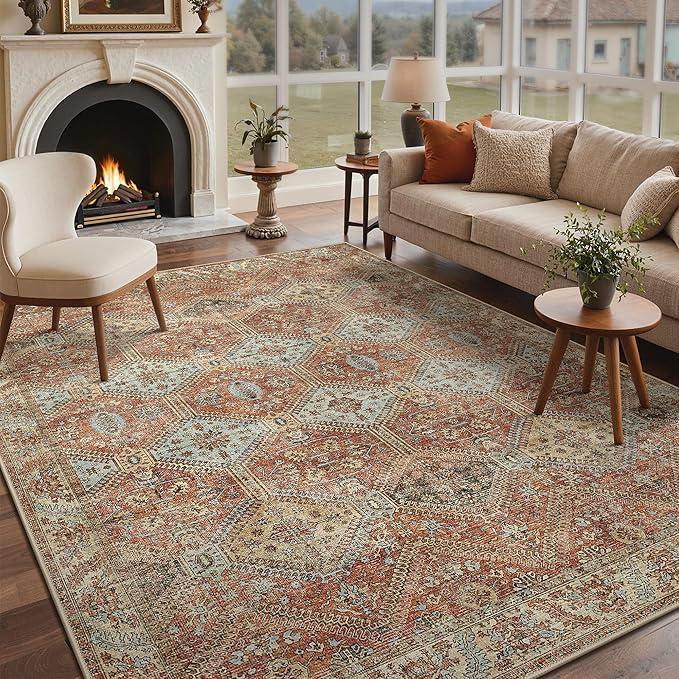 GENIMO 5x7 Area Rugs for Living Room, Machine Washable Non Slip Rugs, Low Pile - Image 2