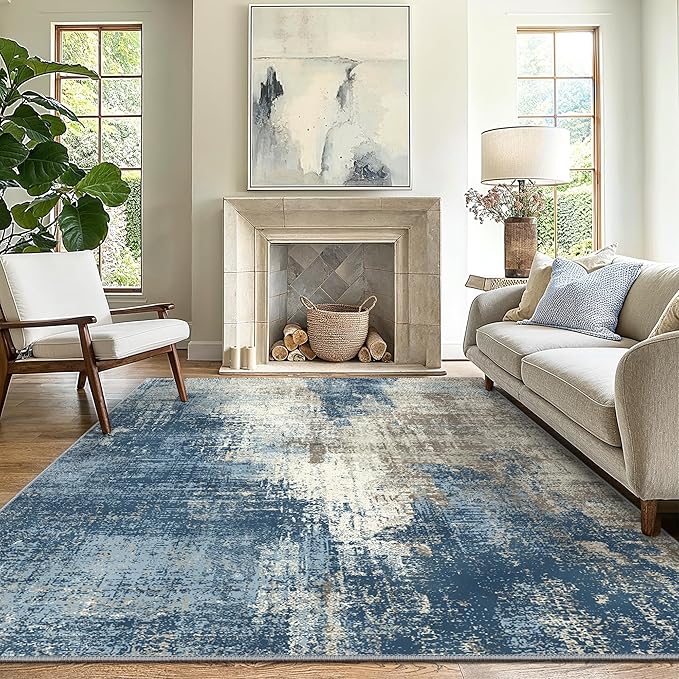 GENIMO Washable Area Rugs for Living Room, 10x12 Modern Non Slip Rugs, Low Pile by GENIMO