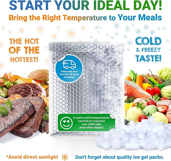 Amiff Silver Thermal Bubble Mailer, 5 x 9 Inches. 10 Pack Metallic Bubble - Image 3