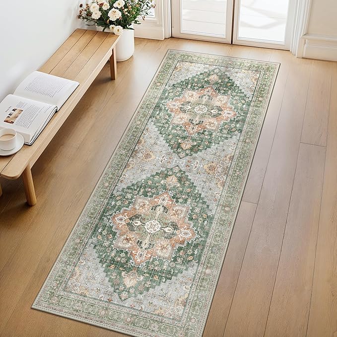 GENIMO 2'6"x8 Runner Rugs for Hallway, Machine Washable Non Slip Vintage Rugs - Image 3