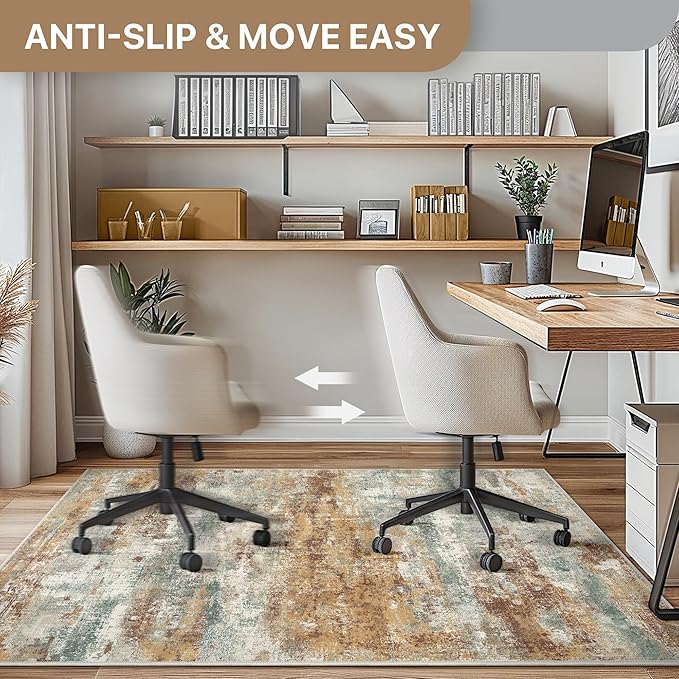Office Chair Mat for Hardwood Tile Floor, Abstract 48"X 60" Desk Mats for - Image 4