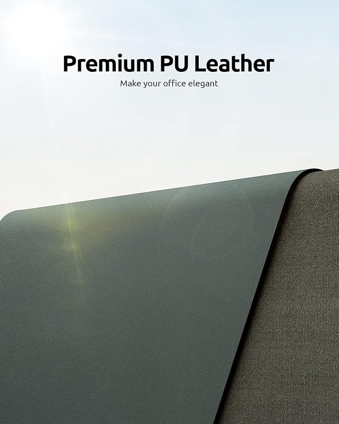 YSAGi Leather Desk Pad Protector, Office Desk Mat, Large Mouse Pad, Non-Slip PU - Image 2
