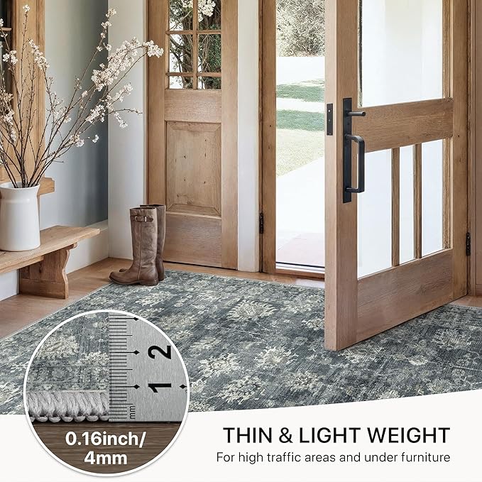 GENIMO 8x10 Area Rugs for Living Room, Machine Washable Non Slip Vintage Rugs - Image 5