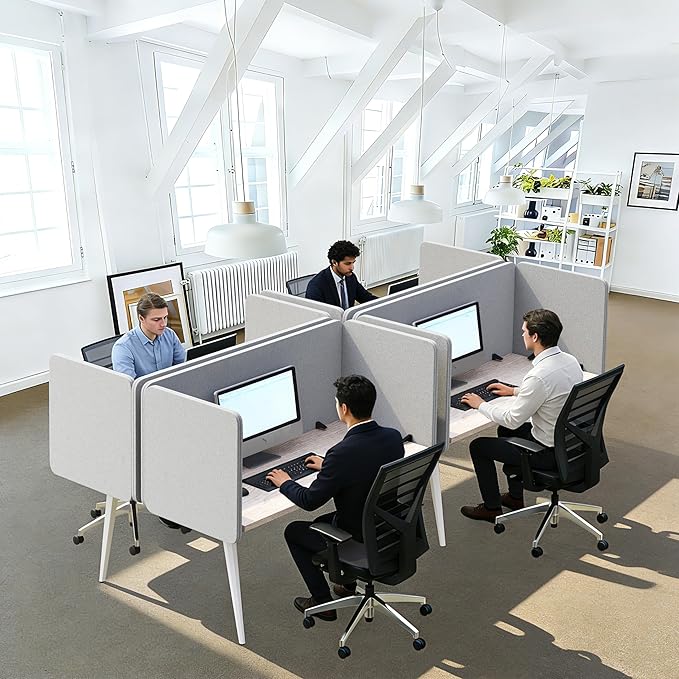 KERRAM Desk Privacy Panel 24 x 60 Inch, Sound Absorbing & Proof Desk Divider - Image 8
