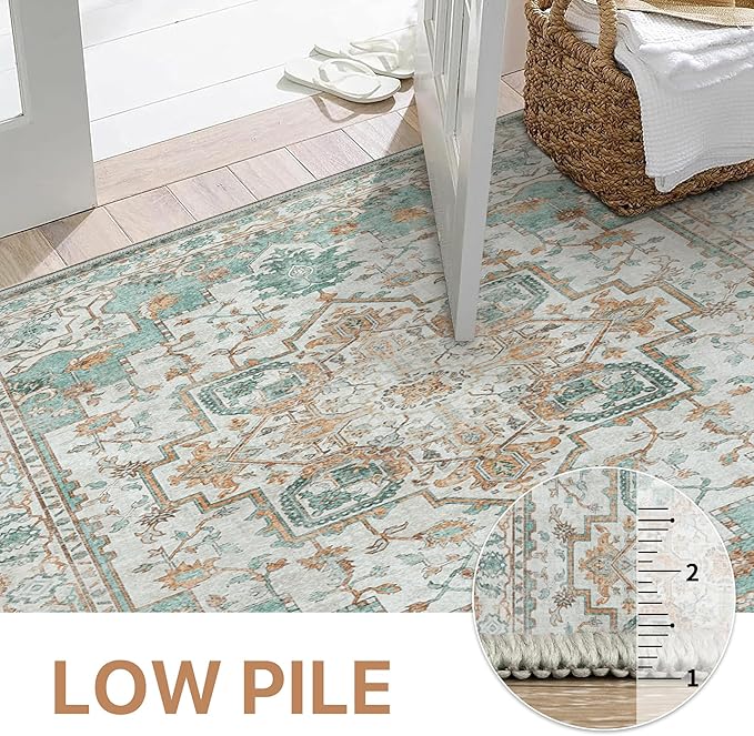 GENIMO 5x7 Area Rugs for Living Room, Machine Washable Non Slip Vintage Rugs - Image 4