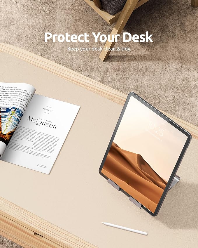 YSAGi Leather Desk Pad Protector, Large Mouse Pad, Non-Slip PU Leather Desk - Image 7