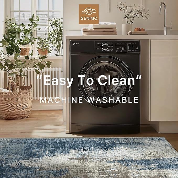 GENIMO Washable Area Rugs for Living Room, 9x12 Modern Non Slip Rugs, Low Pile - Image 5