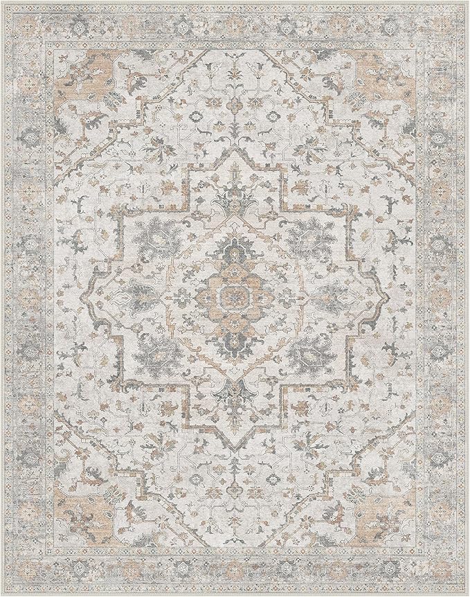 GENIMO 8x10 Area Rugs for Living Room, Machine Washable Non Slip Vintage Rugs - Image 8