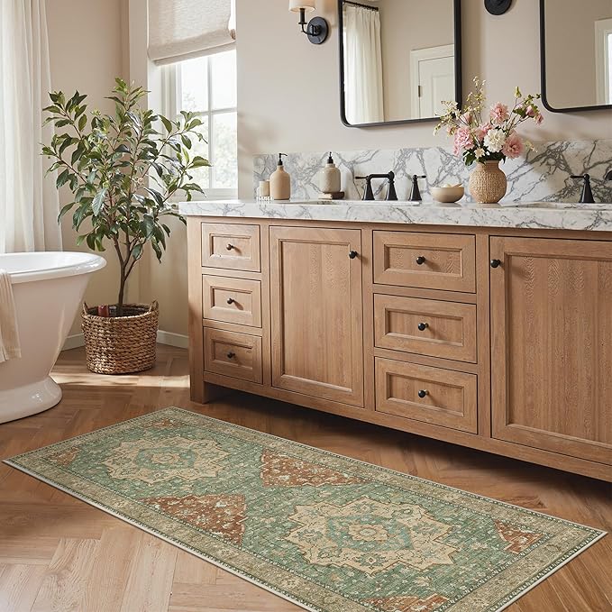 GENIMO Runner Rug 2'6"x6 Machine Washable Non Slip Vintage Hallway Runner Rug - Image 3