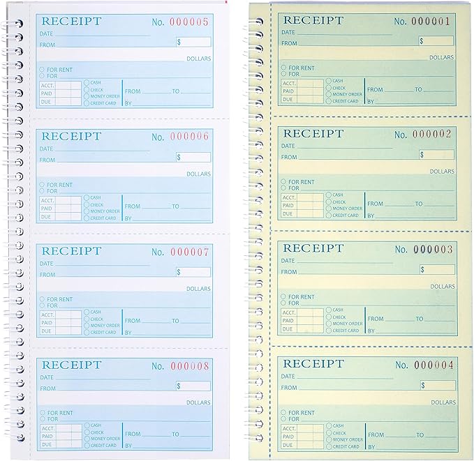 2 Packs Receipt Book with Carbon Copies, Money and Rent Receipt Book, 2-Part - Image 3