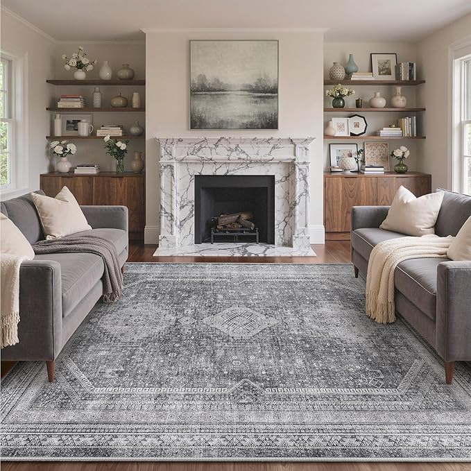 GENIMO 8x10 Area Rugs for Living Room, Machine Washable Non Slip Rugs, Low Pile - Image 2