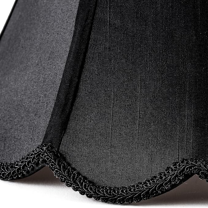 GOSO Scalloped Lamp Shades Set of 1 Medium Black Replac, Braids - Image 3