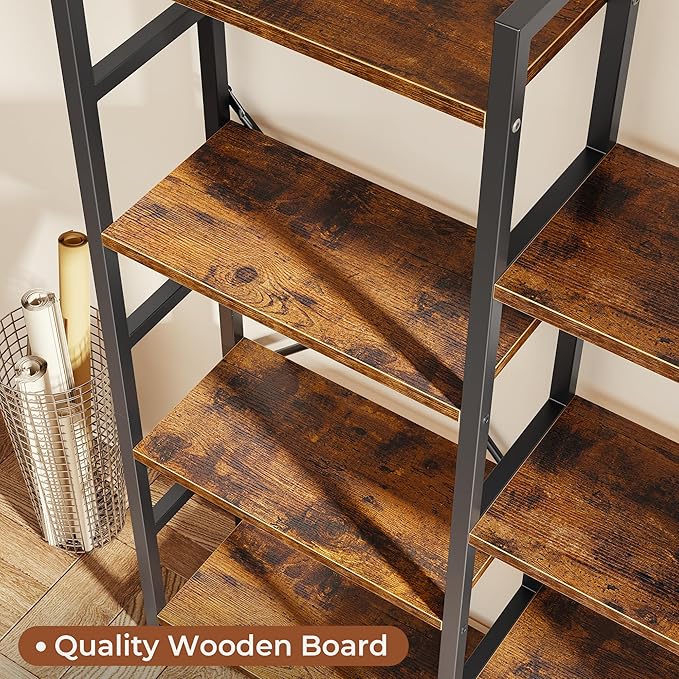 SUPERJARE Triple 6 Tier Bookshelf, Bookcase - Image 4