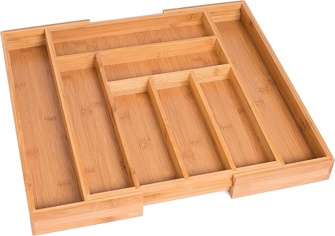 BIRDROCK HOME Bamboo Expandable Utility Drawer Organizer – Utensil Silverware – by BIRDROCKHOME