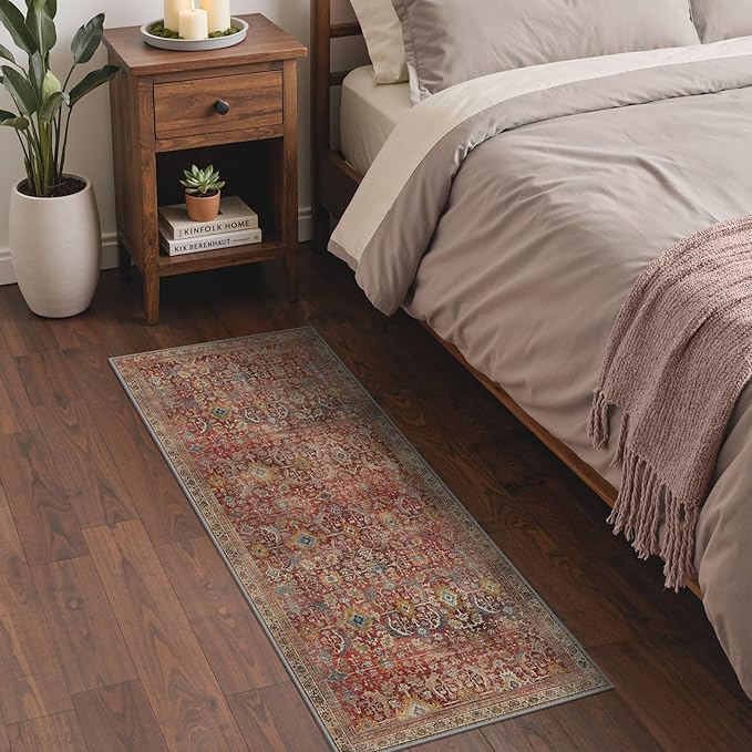 GENIMO 2x10 Runner Rugs for Hallway, Machine Washable Non Slip Vintage Rugs by GENIMO
