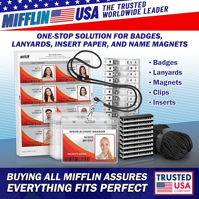 Mifflin-USA Card Protector Quick Load Horizontal No Zipper Name ID Badge Holder - Image 5