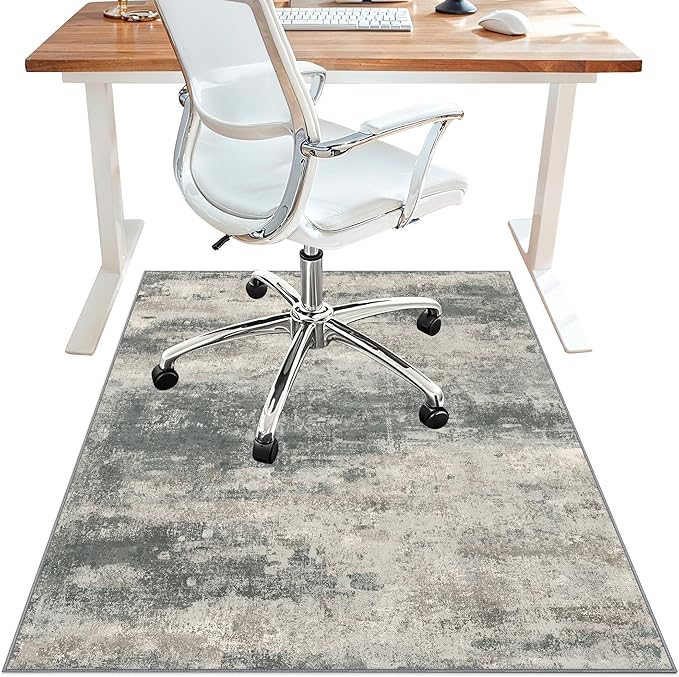Office Chair Mat for Hardwood Tile Floor, Abstract 48"X 60" Desk Mats for by BESBLEE